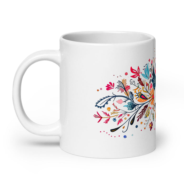 Aaron Exclusive Name Art Piece Home Office Work Coffee Mug Mexican Spanish Pride Gift Cup One-Of-A-Kind Calligraphy White Glossy Mug | A16 Mexicada