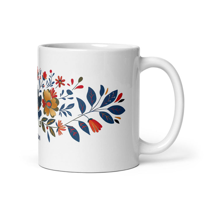 Aaron Exclusive Name Art Piece Home Office Work Coffee Mug Mexican Spanish Pride Gift Cup One-Of-A-Kind Calligraphy White Glossy Mug | A18 Mexicada 11 oz