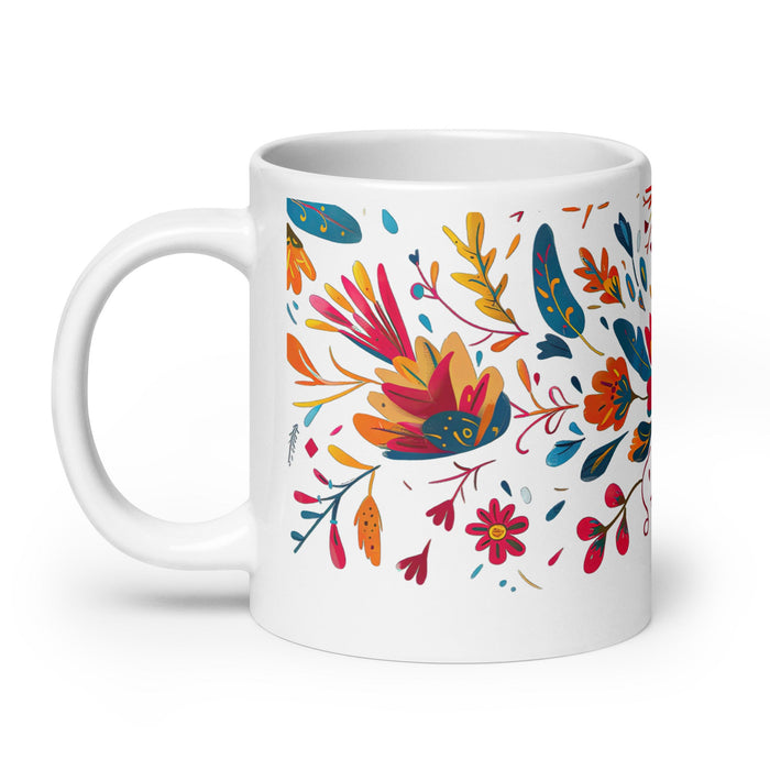 Aaron Exclusive Name Art Piece Home Office Work Coffee Mug Mexican Spanish Pride Gift Cup One - Of - A - Kind Calligraphy White Glossy Mug | A2 - Mexicada