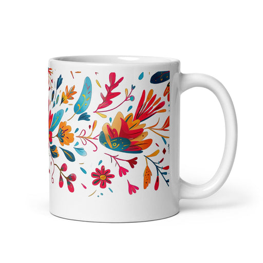 Aaron Exclusive Name Art Piece Home Office Work Coffee Mug Mexican Spanish Pride Gift Cup One-Of-A-Kind Calligraphy White Glossy Mug | A2 Mexicada 11 oz