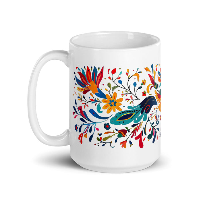 Aaron Exclusive Name Art Piece Home Office Work Coffee Mug Mexican Spanish Pride Gift Cup One - Of - A - Kind Calligraphy White Glossy Mug | A3 - Mexicada