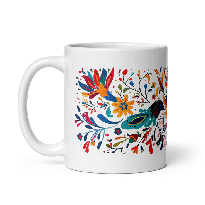 Aaron Exclusive Name Art Piece Home Office Work Coffee Mug Mexican Spanish Pride Gift Cup One - Of - A - Kind Calligraphy White Glossy Mug | A3 - Mexicada