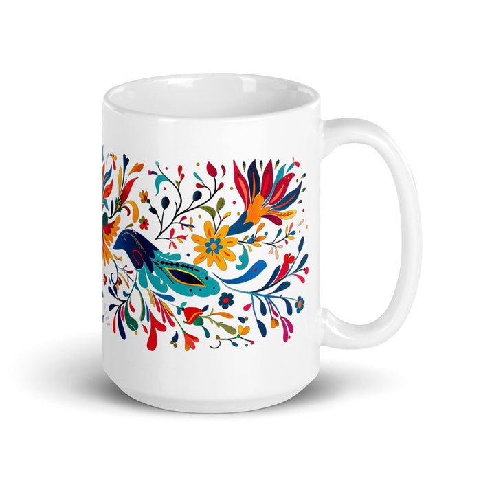 Aaron Exclusive Name Art Piece Home Office Work Coffee Mug Mexican Spanish Pride Gift Cup One - Of - A - Kind Calligraphy White Glossy Mug | A3 - Mexicada