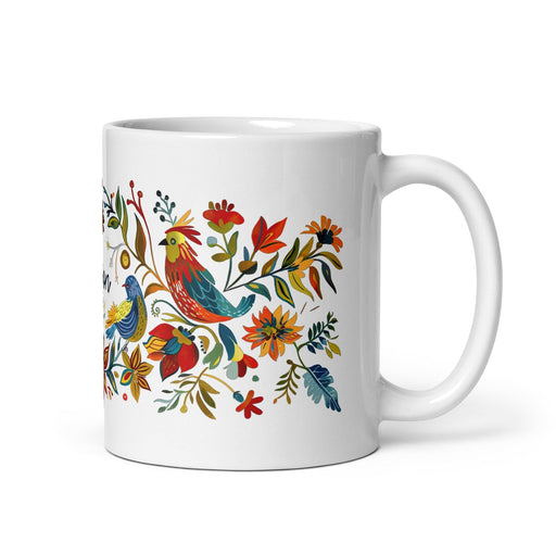 Aaron Exclusive Name Art Piece Home Office Work Coffee Mug Mexican Spanish Pride Gift Cup One-Of-A-Kind Calligraphy White Glossy Mug | A4 Mexicada 11 oz