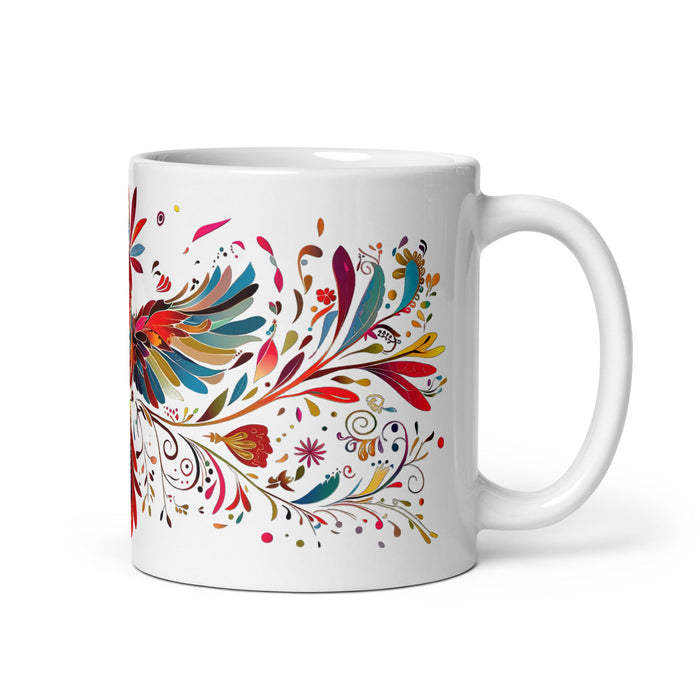 Aaron Exclusive Name Art Piece Home Office Work Coffee Mug Mexican Spanish Pride Gift Cup One - Of - A - Kind Calligraphy White Glossy Mug | A5 - Mexicada