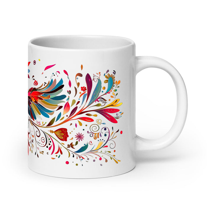 Aaron Exclusive Name Art Piece Home Office Work Coffee Mug Mexican Spanish Pride Gift Cup One - Of - A - Kind Calligraphy White Glossy Mug | A5 - Mexicada