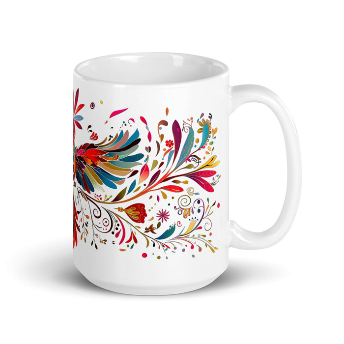 Aaron Exclusive Name Art Piece Home Office Work Coffee Mug Mexican Spanish Pride Gift Cup One - Of - A - Kind Calligraphy White Glossy Mug | A5 - Mexicada