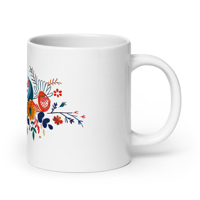 Aaron Exclusive Name Art Piece Home Office Work Coffee Mug Mexican Spanish Pride Gift Cup One - Of - A - Kind Calligraphy White Glossy Mug | A6 - Mexicada