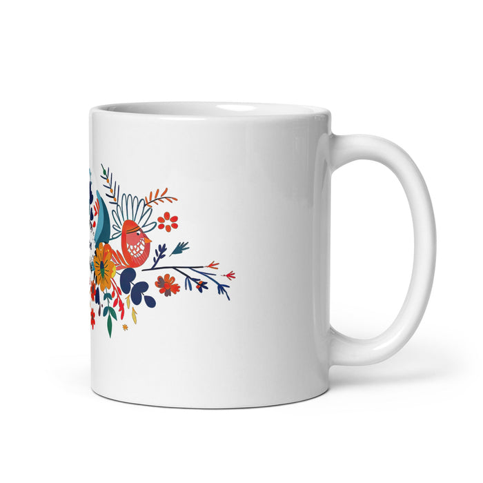 Aaron Exclusive Name Art Piece Home Office Work Coffee Mug Mexican Spanish Pride Gift Cup One - Of - A - Kind Calligraphy White Glossy Mug | A7 - Mexicada