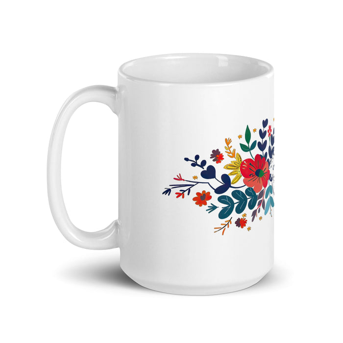 Aaron Exclusive Name Art Piece Home Office Work Coffee Mug Mexican Spanish Pride Gift Cup One - Of - A - Kind Calligraphy White Glossy Mug | A7 - Mexicada