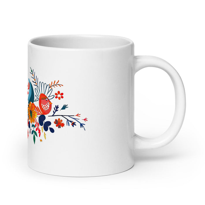 Aaron Exclusive Name Art Piece Home Office Work Coffee Mug Mexican Spanish Pride Gift Cup One - Of - A - Kind Calligraphy White Glossy Mug | A7 - Mexicada