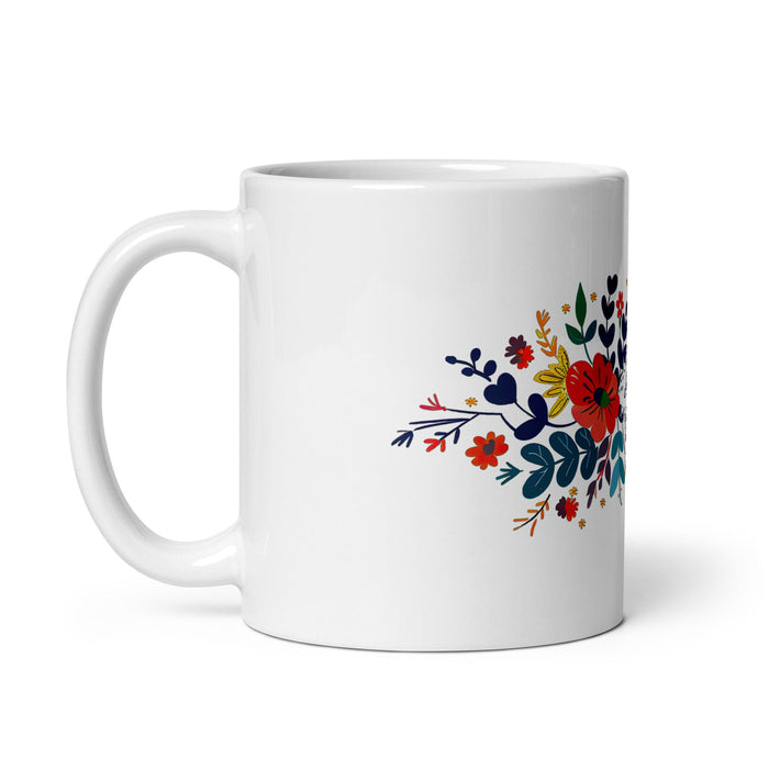 Aaron Exclusive Name Art Piece Home Office Work Coffee Mug Mexican Spanish Pride Gift Cup One - Of - A - Kind Calligraphy White Glossy Mug | A7 - Mexicada