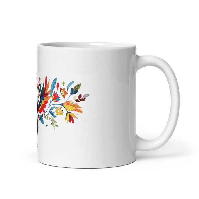 Aaron Exclusive Name Art Piece Home Office Work Coffee Mug Mexican Spanish Pride Gift Cup One - Of - A - Kind Calligraphy White Glossy Mug | A9 - Mexicada