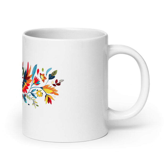 Aaron Exclusive Name Art Piece Home Office Work Coffee Mug Mexican Spanish Pride Gift Cup One - Of - A - Kind Calligraphy White Glossy Mug | A9 - Mexicada