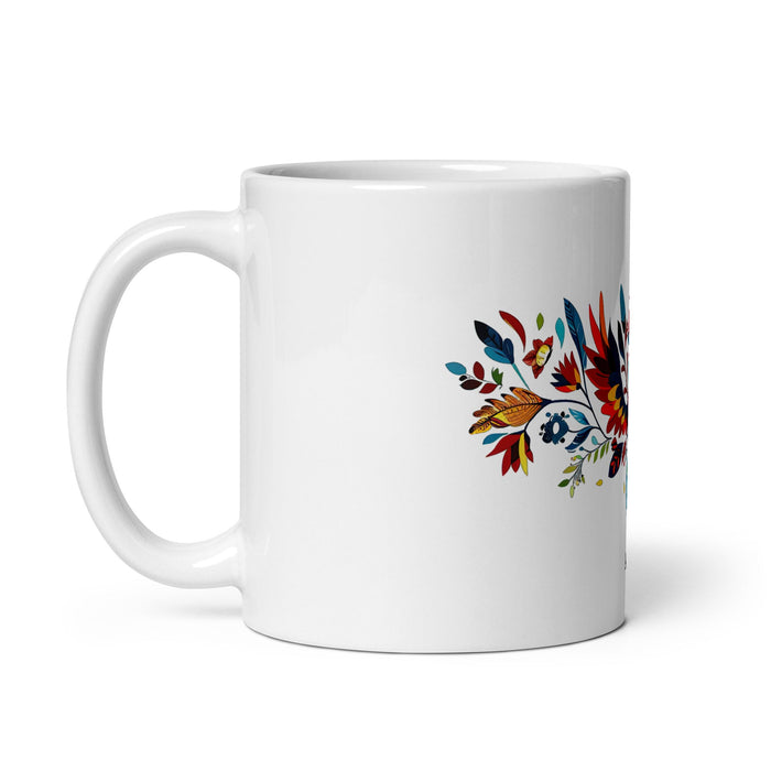 Aaron Exclusive Name Art Piece Home Office Work Coffee Mug Mexican Spanish Pride Gift Cup One - Of - A - Kind Calligraphy White Glossy Mug | A9 - Mexicada