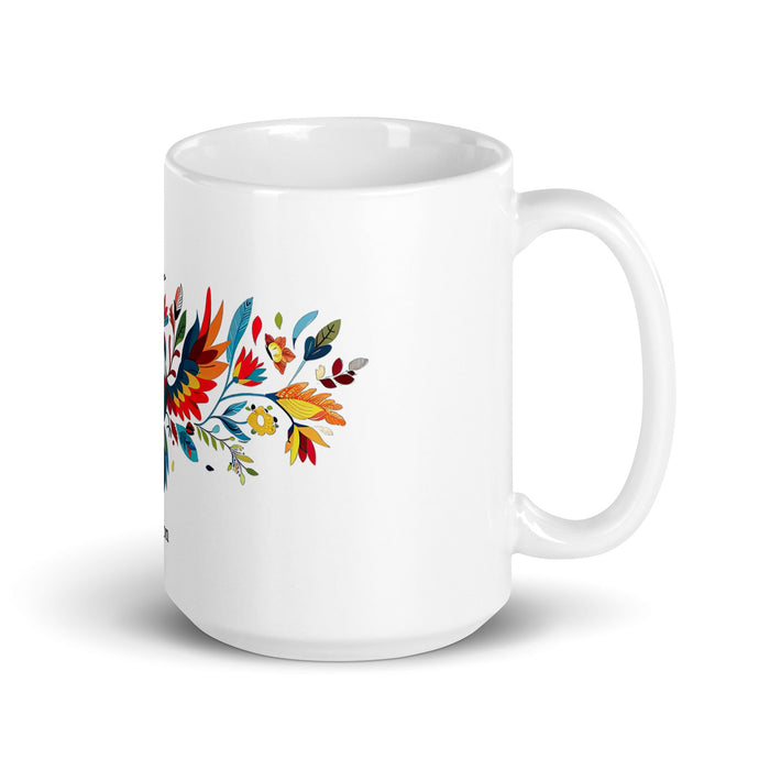 Aaron Exclusive Name Art Piece Home Office Work Coffee Mug Mexican Spanish Pride Gift Cup One - Of - A - Kind Calligraphy White Glossy Mug | A9 - Mexicada