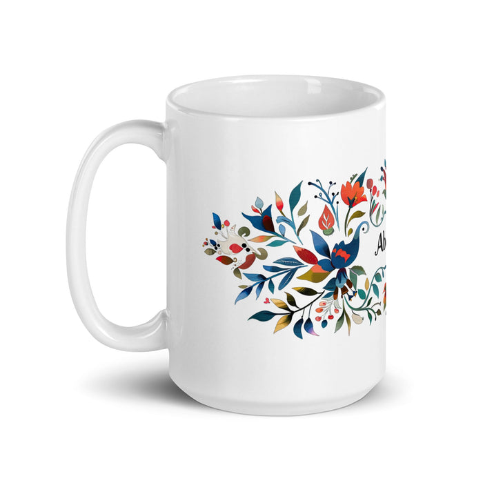 Abelardo Exclusive Name Art Piece Home Office Work Coffee Mug Mexican Spanish Pride Gift Cup One - Of - A - Kind Calligraphy White Glossy Mug | A10 - Mexicada