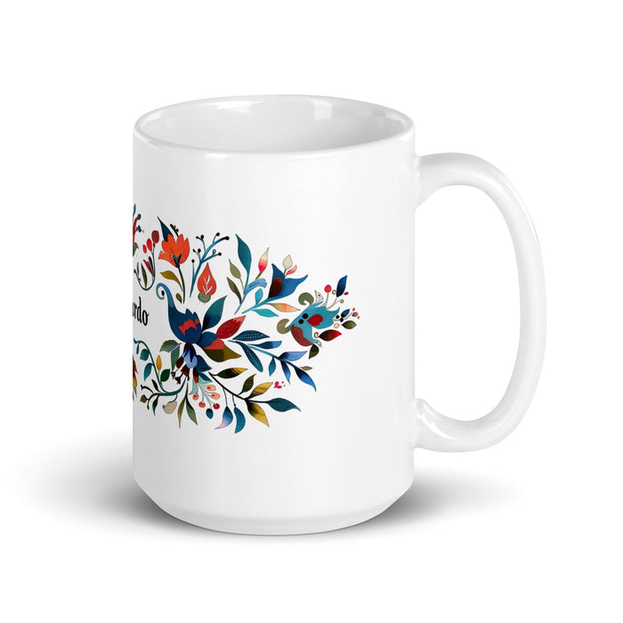 Abelardo Exclusive Name Art Piece Home Office Work Coffee Mug Mexican Spanish Pride Gift Cup One-Of-A-Kind Calligraphy White Glossy Mug | A10 Mexicada 15 oz