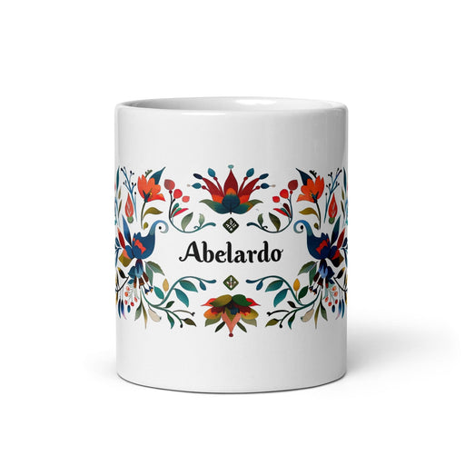 Abelardo Exclusive Name Art Piece Home Office Work Coffee Mug Mexican Spanish Pride Gift Cup One-Of-A-Kind Calligraphy White Glossy Mug | A10 Mexicada