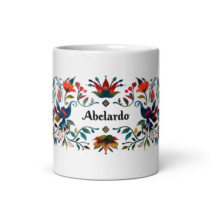 Abelardo Exclusive Name Art Piece Home Office Work Coffee Mug Mexican Spanish Pride Gift Cup One-Of-A-Kind Calligraphy White Glossy Mug | A10 Mexicada