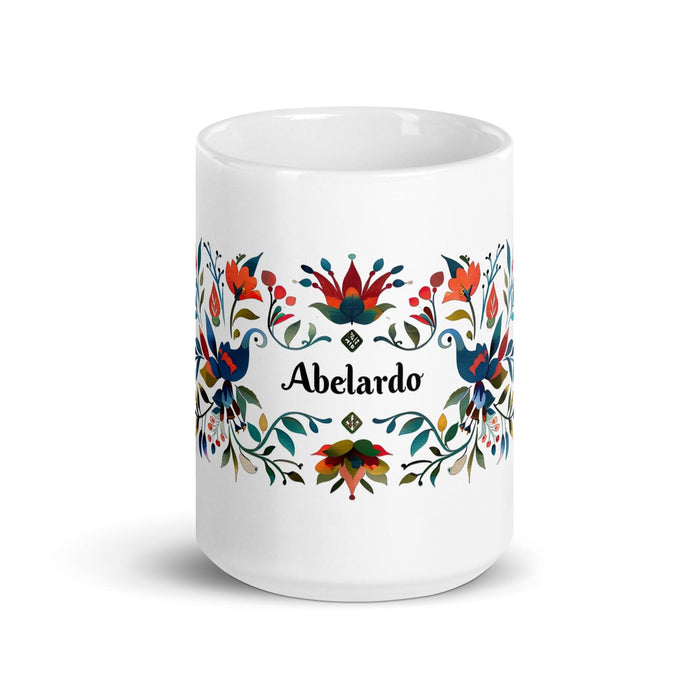 Abelardo Exclusive Name Art Piece Home Office Work Coffee Mug Mexican Spanish Pride Gift Cup One-Of-A-Kind Calligraphy White Glossy Mug | A10 Mexicada