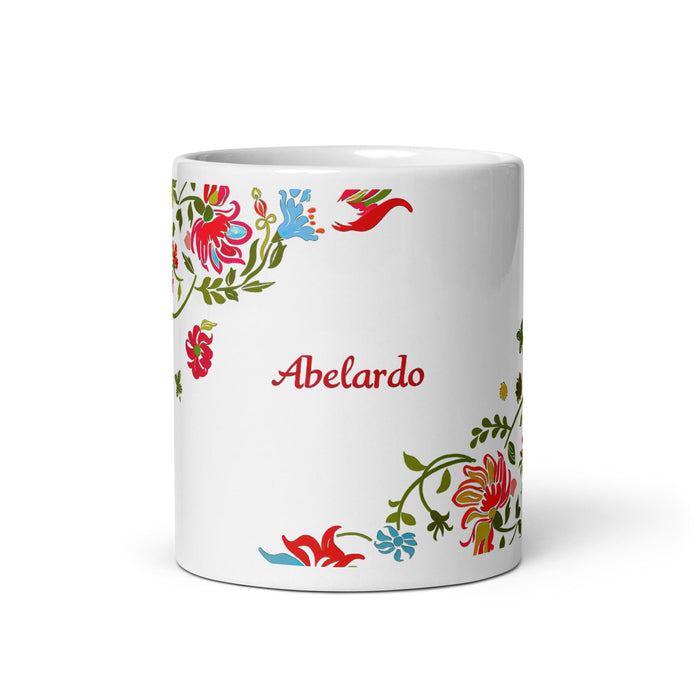 Abelardo Exclusive Name Art Piece Home Office Work Coffee Mug Mexican Spanish Pride Gift Cup One - Of - A - Kind Calligraphy White Glossy Mug | A11 - Mexicada