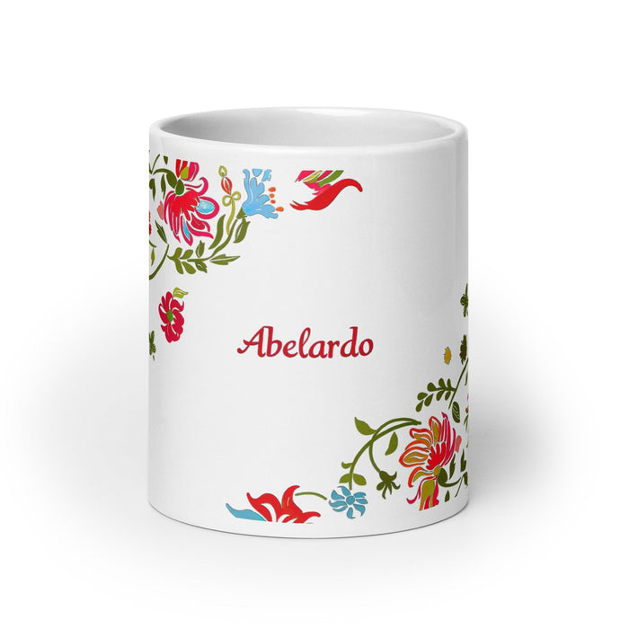 Abelardo Exclusive Name Art Piece Home Office Work Coffee Mug Mexican Spanish Pride Gift Cup One-Of-A-Kind Calligraphy White Glossy Mug | A11 Mexicada