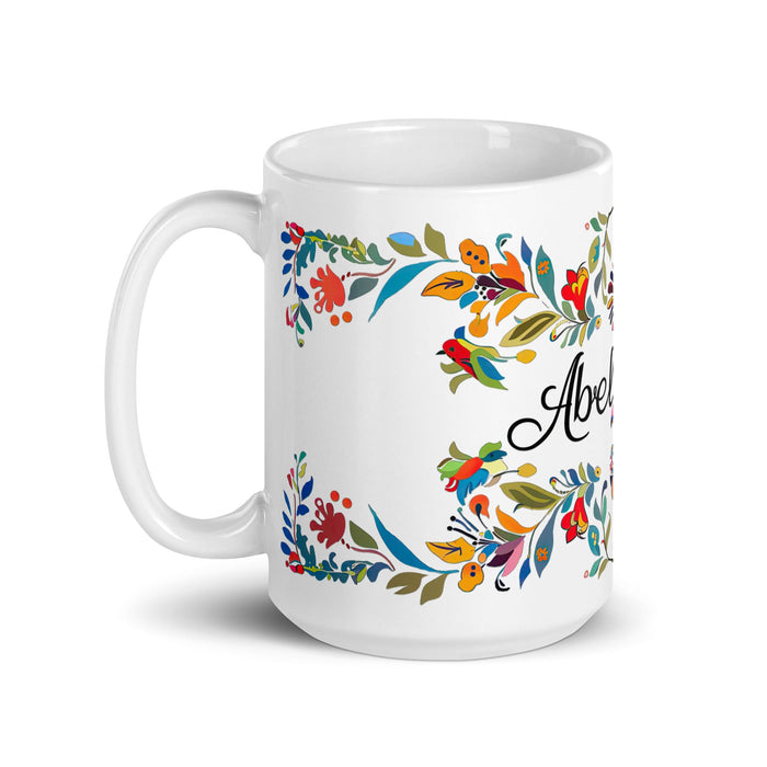 Abelardo Exclusive Name Art Piece Home Office Work Coffee Mug Mexican Spanish Pride Gift Cup One - Of - A - Kind Calligraphy White Glossy Mug | A13 - Mexicada