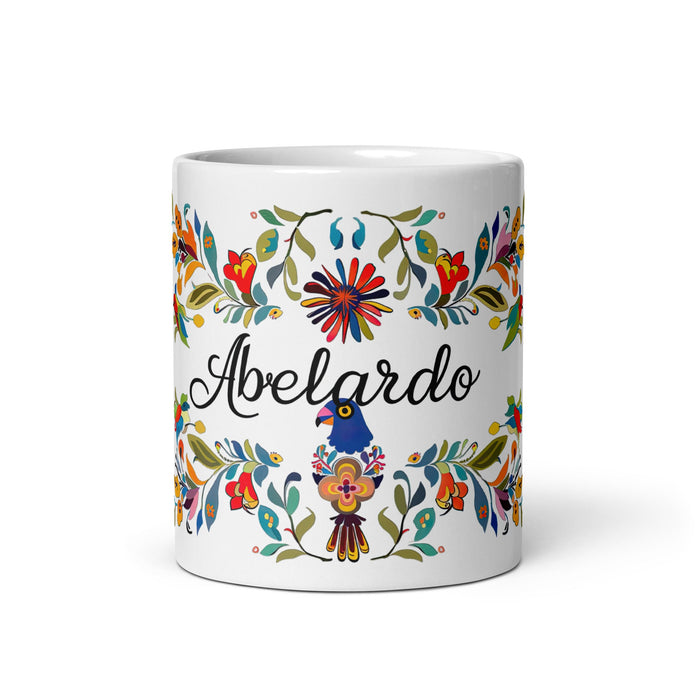 Abelardo Exclusive Name Art Piece Home Office Work Coffee Mug Mexican Spanish Pride Gift Cup One - Of - A - Kind Calligraphy White Glossy Mug | A13 - Mexicada