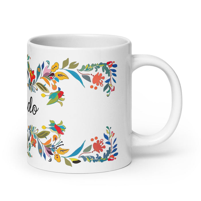 Abelardo Exclusive Name Art Piece Home Office Work Coffee Mug Mexican Spanish Pride Gift Cup One-Of-A-Kind Calligraphy White Glossy Mug | A13 Mexicada 20 oz