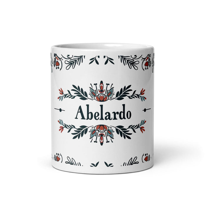 Abelardo Exclusive Name Art Piece Home Office Work Coffee Mug Mexican Spanish Pride Gift Cup One-Of-A-Kind Calligraphy White Glossy Mug | A14 Mexicada