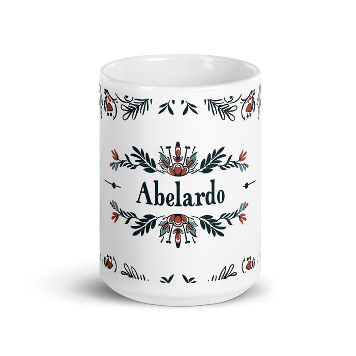 Abelardo Exclusive Name Art Piece Home Office Work Coffee Mug Mexican Spanish Pride Gift Cup One-Of-A-Kind Calligraphy White Glossy Mug | A14 Mexicada