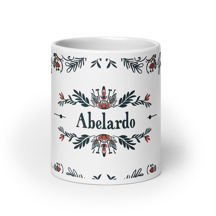 Abelardo Exclusive Name Art Piece Home Office Work Coffee Mug Mexican Spanish Pride Gift Cup One-Of-A-Kind Calligraphy White Glossy Mug | A14 Mexicada