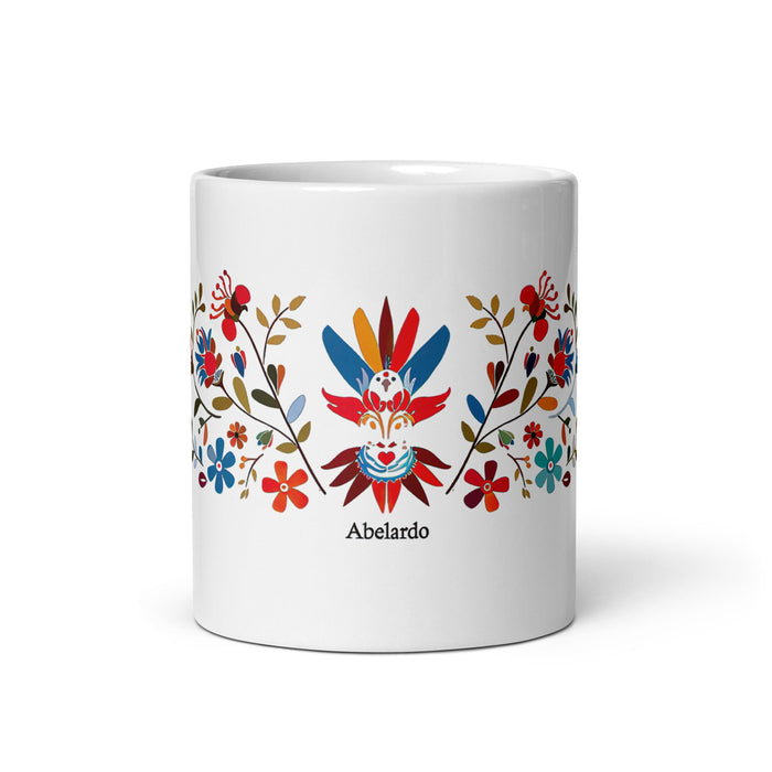 Abelardo Exclusive Name Art Piece Home Office Work Coffee Mug Mexican Spanish Pride Gift Cup One - Of - A - Kind Calligraphy White Glossy Mug | A15 - Mexicada