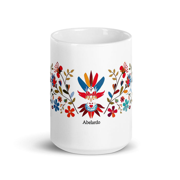 Abelardo Exclusive Name Art Piece Home Office Work Coffee Mug Mexican Spanish Pride Gift Cup One-Of-A-Kind Calligraphy White Glossy Mug | A15 Mexicada