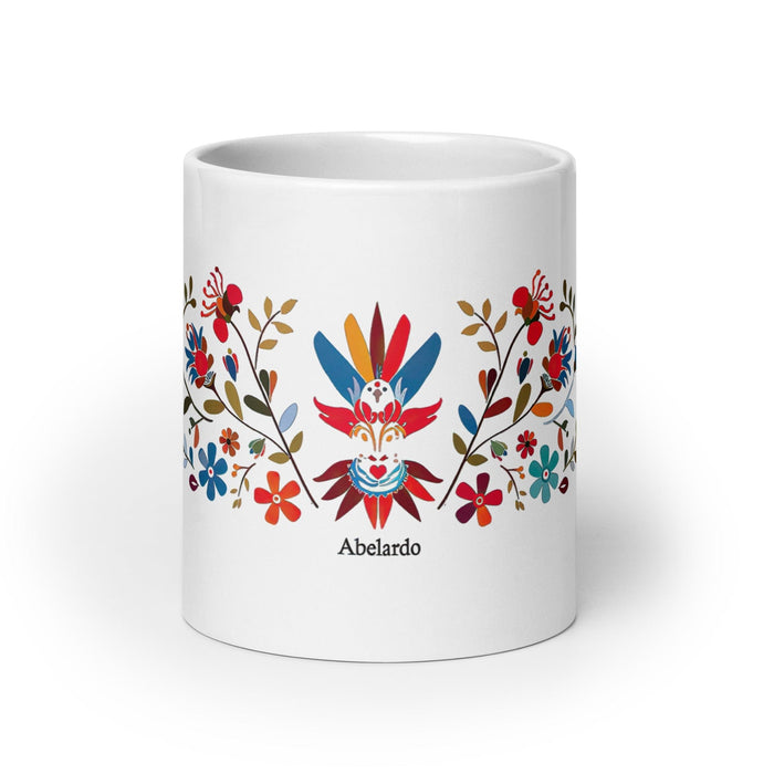 Abelardo Exclusive Name Art Piece Home Office Work Coffee Mug Mexican Spanish Pride Gift Cup One-Of-A-Kind Calligraphy White Glossy Mug | A15 Mexicada