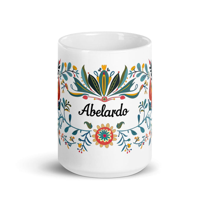 Abelardo Exclusive Name Art Piece Home Office Work Coffee Mug Mexican Spanish Pride Gift Cup One-Of-A-Kind Calligraphy White Glossy Mug | A16 Mexicada