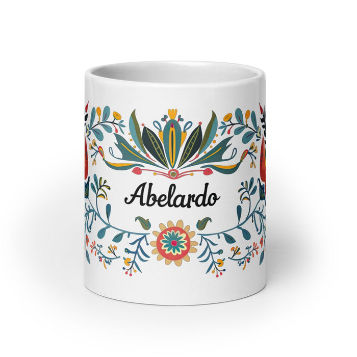 Abelardo Exclusive Name Art Piece Home Office Work Coffee Mug Mexican Spanish Pride Gift Cup One-Of-A-Kind Calligraphy White Glossy Mug | A16 Mexicada