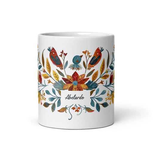 Abelardo Exclusive Name Art Piece Home Office Work Coffee Mug Mexican Spanish Pride Gift Cup One-Of-A-Kind Calligraphy White Glossy Mug | A17 Mexicada