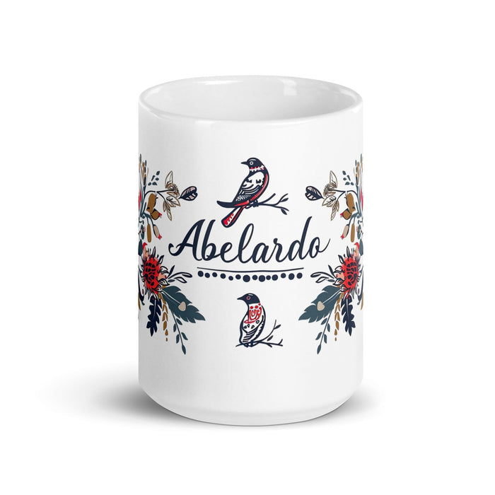 Abelardo Exclusive Name Art Piece Home Office Work Coffee Mug Mexican Spanish Pride Gift Cup One-Of-A-Kind Calligraphy White Glossy Mug | A19 Mexicada