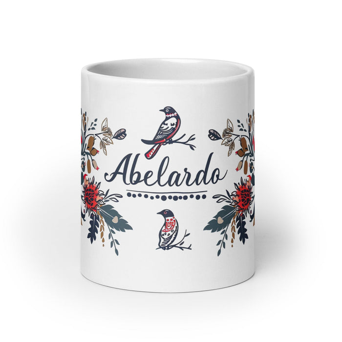 Abelardo Exclusive Name Art Piece Home Office Work Coffee Mug Mexican Spanish Pride Gift Cup One-Of-A-Kind Calligraphy White Glossy Mug | A19 Mexicada