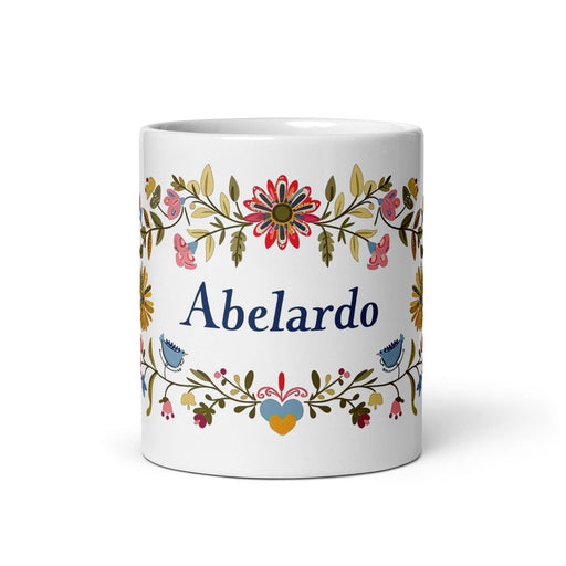 Abelardo Exclusive Name Art Piece Home Office Work Coffee Mug Mexican Spanish Pride Gift Cup One-Of-A-Kind Calligraphy White Glossy Mug | A20 Mexicada