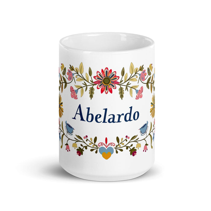 Abelardo Exclusive Name Art Piece Home Office Work Coffee Mug Mexican Spanish Pride Gift Cup One-Of-A-Kind Calligraphy White Glossy Mug | A20 Mexicada