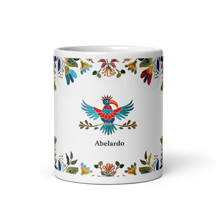 Abelardo Exclusive Name Art Piece Home Office Work Coffee Mug Mexican Spanish Pride Gift Cup One - Of - A - Kind Calligraphy White Glossy Mug | A21 - Mexicada