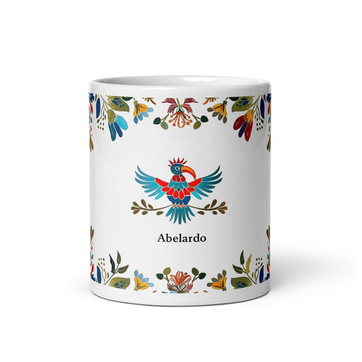 Abelardo Exclusive Name Art Piece Home Office Work Coffee Mug Mexican Spanish Pride Gift Cup One-Of-A-Kind Calligraphy White Glossy Mug | A21 Mexicada