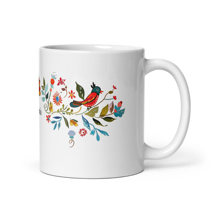 Abelardo Exclusive Name Art Piece Home Office Work Coffee Mug Mexican Spanish Pride Gift Cup One-Of-A-Kind Calligraphy White Glossy Mug | A23 Mexicada 11 oz