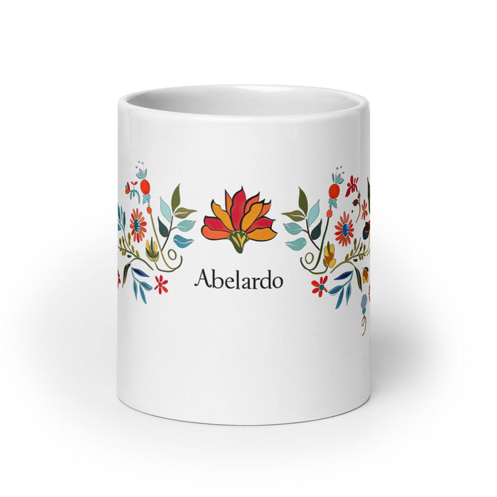 Abelardo Exclusive Name Art Piece Home Office Work Coffee Mug Mexican Spanish Pride Gift Cup One-Of-A-Kind Calligraphy White Glossy Mug | A23 Mexicada