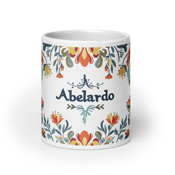 Abelardo Exclusive Name Art Piece Home Office Work Coffee Mug Mexican Spanish Pride Gift Cup One - Of - A - Kind Calligraphy White Glossy Mug | A3 - Mexicada