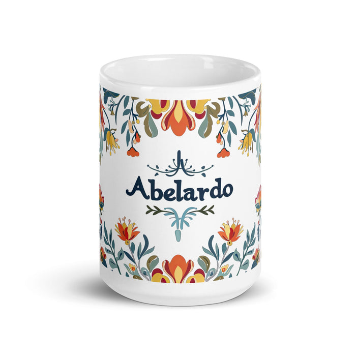 Abelardo Exclusive Name Art Piece Home Office Work Coffee Mug Mexican Spanish Pride Gift Cup One - Of - A - Kind Calligraphy White Glossy Mug | A3 - Mexicada