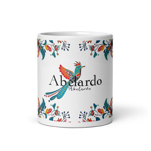 Abelardo Exclusive Name Art Piece Home Office Work Coffee Mug Mexican Spanish Pride Gift Cup One - Of - A - Kind Calligraphy White Glossy Mug | A4 - Mexicada